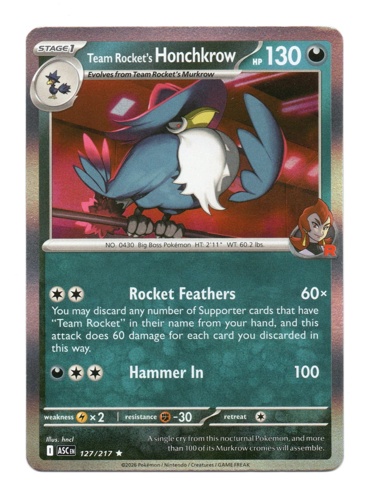 TEAM ROCKET´S HONCHKROW - 127/217 (HOLO)